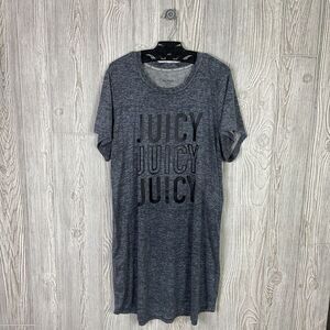 Juicy Couture Sleepwear Silky Soft Sleep Shirt Heather Gray Black JUICY Logo Siz